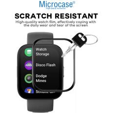 Microcase Amazfit Active Tam Kaplayan Kavisli Ekran Koruyucu 3D Pet Film - Siyah AL3385