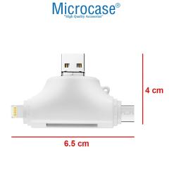 Microcase Android Type-C Lightning SD Kart Okuyucu - Beyaz AL2743