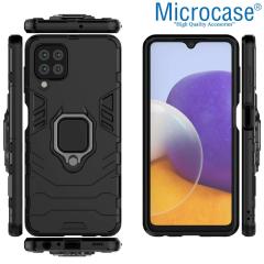 Microcase Samsung Galaxy M22 Batman Serisi Yüzüklü Armor Kılıf