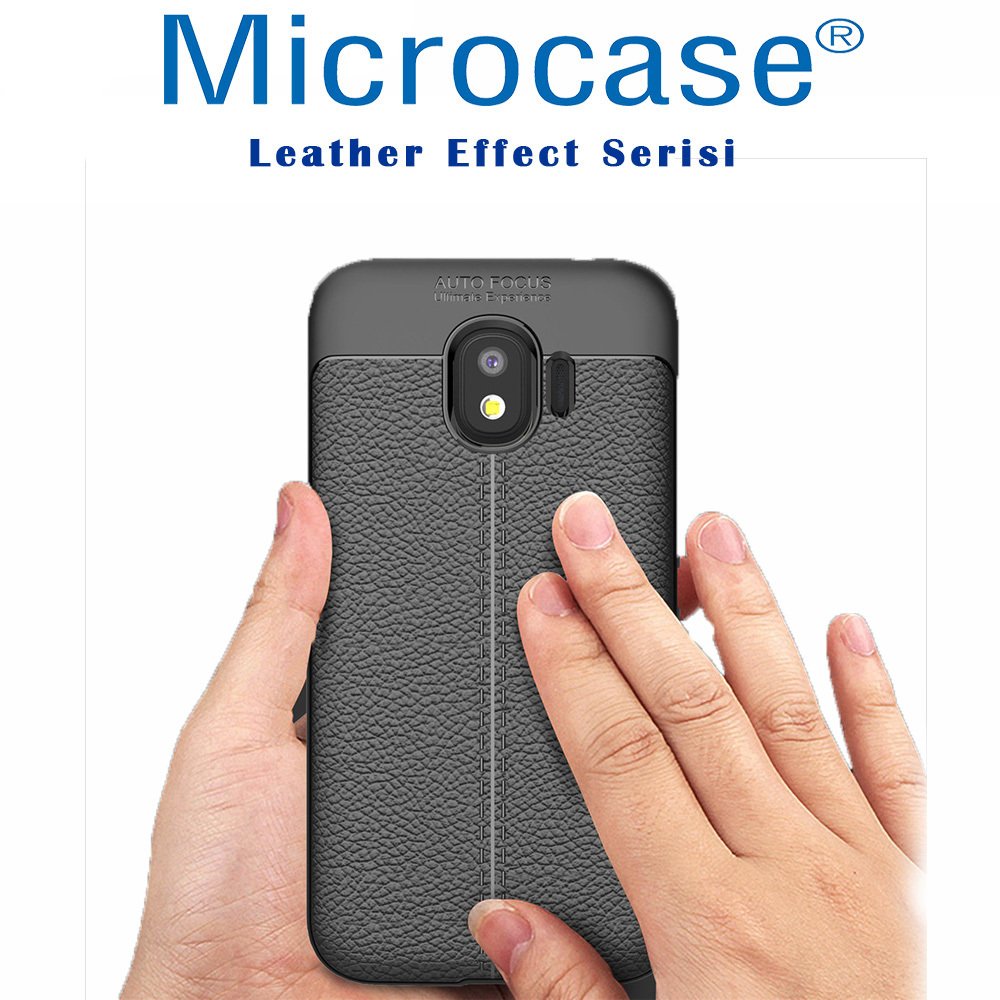 Samsung Galaxy J2 Pro 2018 Leather Effect TPU Silikon Kılıf + Cam