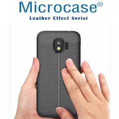 Samsung Galaxy J2 Pro 2018 Leather Effect TPU Silikon Kılıf + Cam