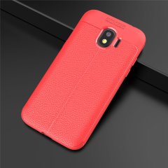 Samsung Galaxy J2 Pro 2018 Leather Effect TPU Silikon Kılıf + Cam