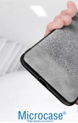 Microcase iPhone X - iPhone XS Fabrik Serisi Kumaş ve Deri Desen Kılıf - Gri