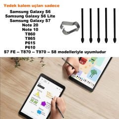 Microcase Galaxy S Pen Dokunmatik Kalem ile Uyumlu Yedek Uç 5 Adet SPen Tips + Takma Aparatı AL4464