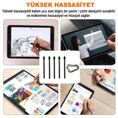 Microcase Galaxy S Pen Dokunmatik Kalem ile Uyumlu Yedek Uç 5 Adet SPen Tips + Takma Aparatı AL4464