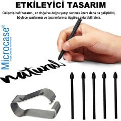 Microcase Galaxy S Pen Dokunmatik Kalem ile Uyumlu Yedek Uç 5 Adet SPen Tips + Takma Aparatı AL4464