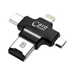 Microcase Android Type-C Lightning SD Kart Okuyucu - Siyah AL2744