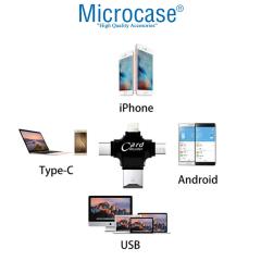 Microcase Android Type-C Lightning SD Kart Okuyucu - Siyah AL2744