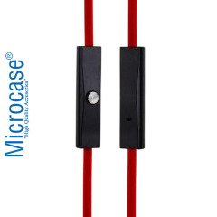 Microcase Mikrofonlu Çift Taraflı Aux Kablosu 3.5 mm Altın Uçlu Jak - 120 cm Kırmızı - AL2455
