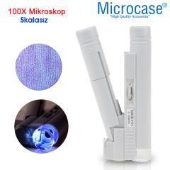 Microcase Mini El ve Cep Mikroskop Skalasız Işıklı 100X - AL2735