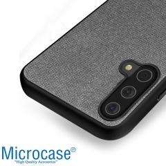 Microcase OnePlus Nord CE 5G Fabrik Serisi Kumaş ve Deri Desen Kılıf - Gri