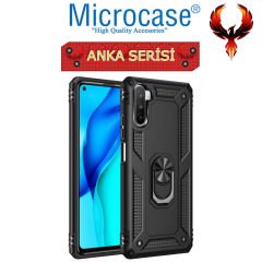 Microcase Huawei Mate 40 Lite Anka Serisi Yüzük Standlı Armor Kılıf - Siyah