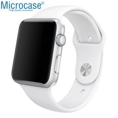 Microcase Apple Watch Seri 5 40 mm için Silikon Kordon Kayış - Beyaz
