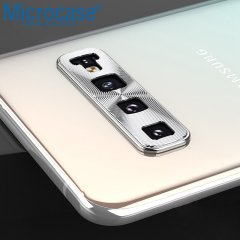Microcase Samsung Galaxy S10 Plus Kamera Lens Koruma Halkası - Kapalı Tasarım Gümüş