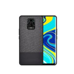 Microcase Xiaomi Redmi Note 10 Lite Fabrik Serisi Kumaş ve Deri Desen Kılıf - Siyah