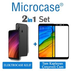 Xiaomi Redmi Note 5 Pro Elektrocase Silikon Kılıf+Tam Kaplar Cam