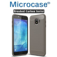 Microcase Samsung J4 Brushed Carbon Fiber Kılıf + Ekran Koruma