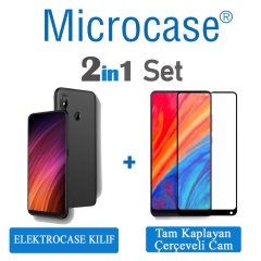 Xiaomi Mi Mix 2S Elektrocase Silikon Kılıf + Tam Kaplayan Cam