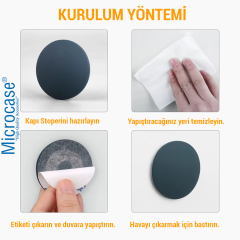 Microcase Darbe Önleyici Yapışkanlı Silikon Kapı Kolu Stoperi Tamponu Yuvarlak Tasarım - AL5003 4 Adet