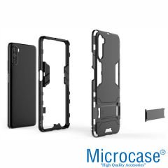 Microcase Huawei Mate 40 Lite Alfa Armor Standlı Perfect Koruma Kılıf Siyah