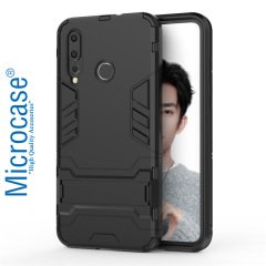 Huawei Nova 4 Alfa Armor Standlı Kılıf + Tam Kaplayan Cam