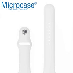 Microcase Apple Watch Seri 5 44 mm için Silikon Kordon Kayış - Beyaz