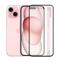 Microcase Iphone 15 Tam Kaplayan Çerçeveli Tempered Ekran Koruyucu AL3276