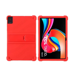 Microcase TCL Tab 10L Gen 2 Tablet için Standlı Silikon Kılıf - AL3309 Kırmızı