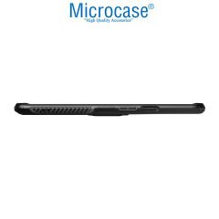 Microcase Xiaomi Mi 10 Rome Serisi Yüzük Standlı Armor Kılıf - Siyah