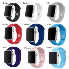 Microcase Apple Watch Seri 1 2 3 38mm Silikon Kordon Kayış M-L (SEÇENEKLİ)