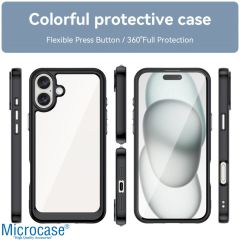 Microcase Iphone 16 Plus Shield Serisi Darbeye Dayanıklı Yarı Esnek Plastik Tpu Kılıf - AL8100