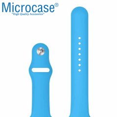 Microcase Apple Watch Seri 5 44 mm için Silikon Kordon Kayış - Mavi