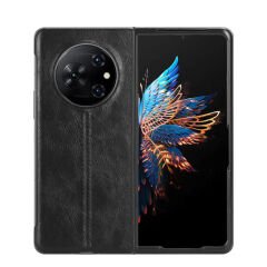 Microcase Tecno Phantom V Fold  Deri Desenli Plastik Koruma Kılıf-AL4225