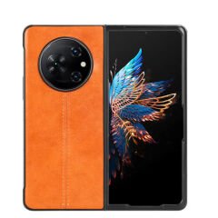 Microcase Tecno Phantom V Fold  Deri Desenli Plastik Koruma Kılıf-AL4225