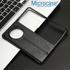 Microcase Tecno Phantom V Fold  Deri Desenli Plastik Koruma Kılıf-AL4225