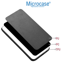 Microcase Tecno Phantom V Fold  Deri Desenli Plastik Koruma Kılıf-AL4225