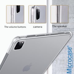Microcase iPad Pro 4.Nesil 12.9 inch 2020 Kablosuz Şarj Uyumlu Silikon Tpu Soft Kılıf - Şeffaf