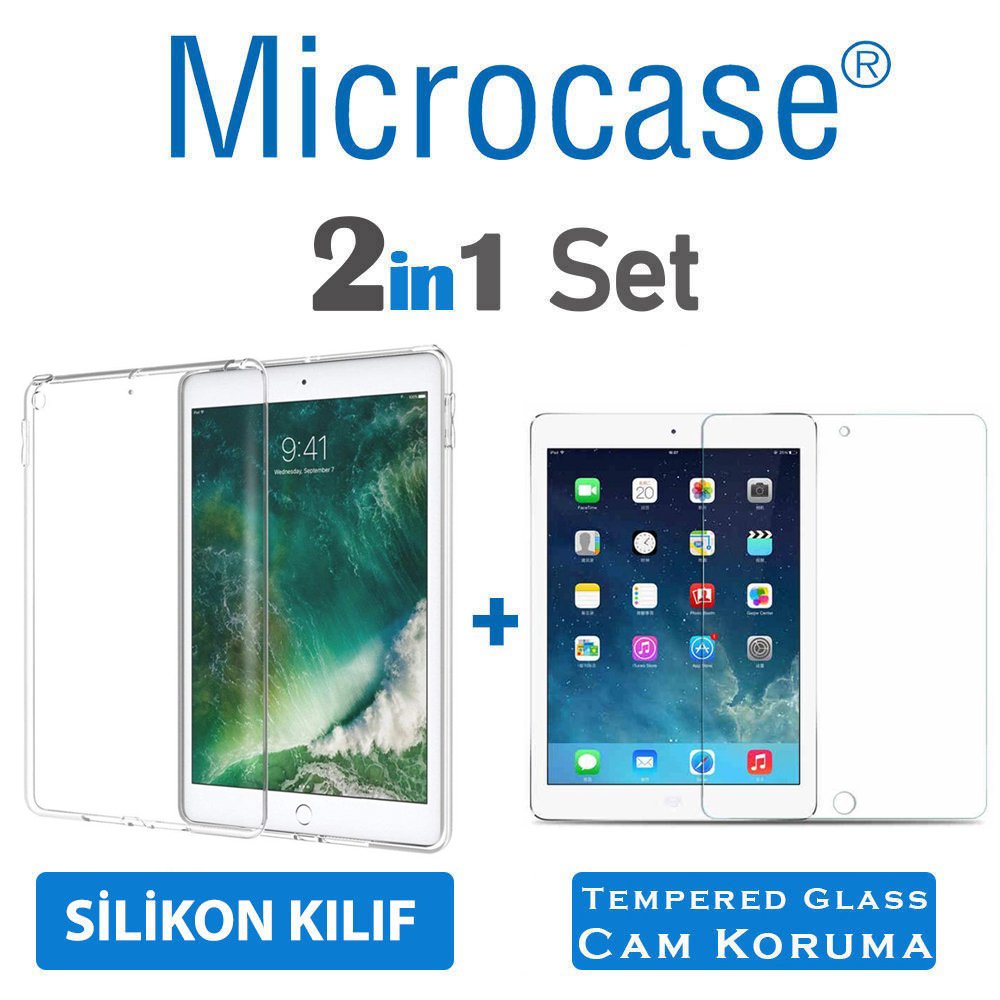 iPad Mini 5.Nesil 2019 Silikon Kılıf Şeffaf + Ekran Koruma