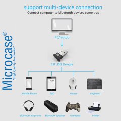 Microcase Mini v5.0 USB Bluetooth Dongle 5.0 Bluetooth Adaptör - Model : AL2392