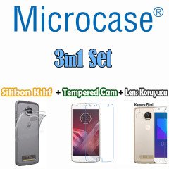Motorola Z2 Play - 3in1 Set - Kılıf + Cam Koruma + Lens Filmi
