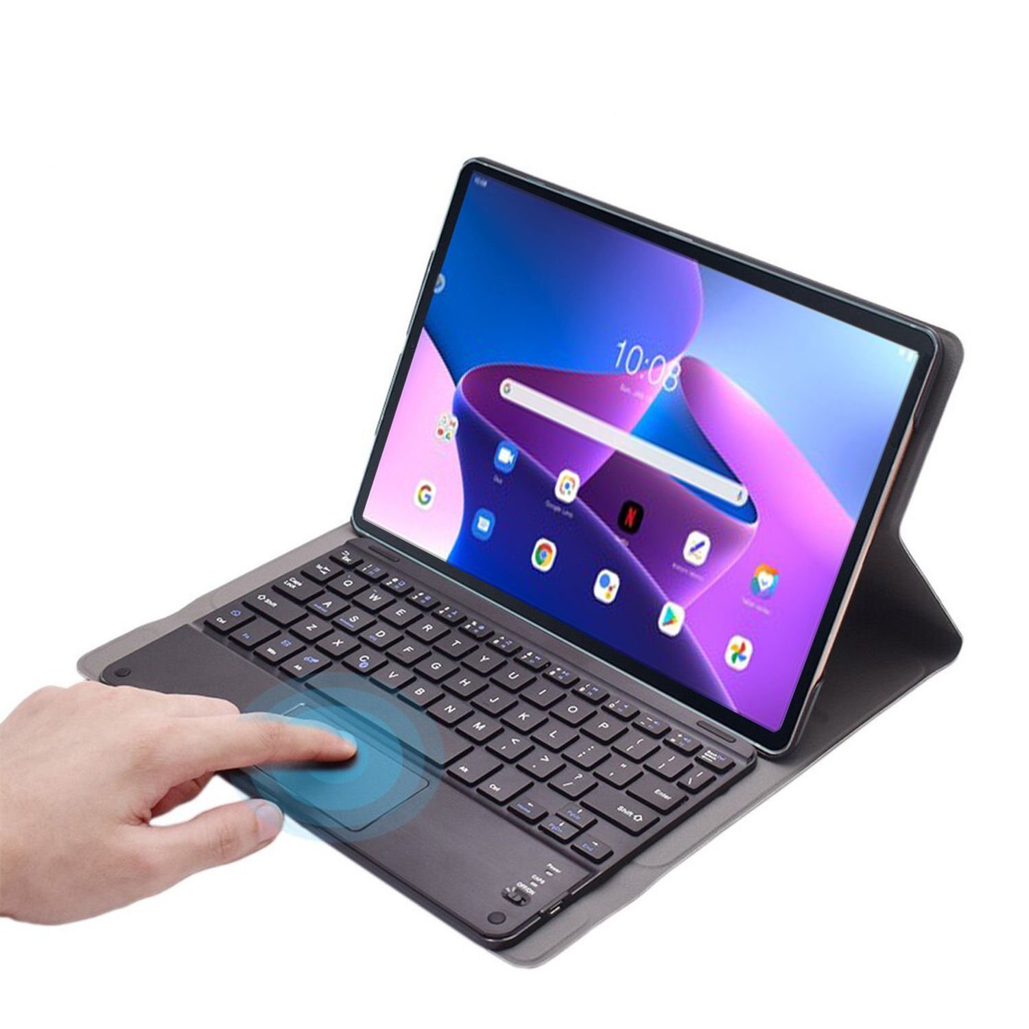 Microcase Lenovo Tab M10 TB328FU 10.1 inch / T328 Touchpad Bluetooth Klavye +  Standlı Kılıf - BKK2