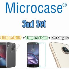 Motorola Moto Z Play - 3in1 Set Kılıf + Cam Koruma + Lens Filmi