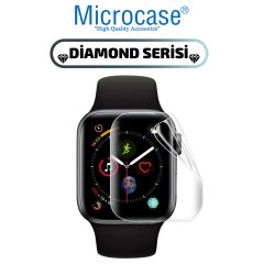 Microcase Apple Watch Series 2-3 42 mm Diamond Serisi Parmak İzi Bırakmayan TPU Ekran Koruma Filmi - Şeffaf