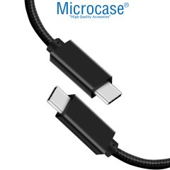 Microcase Type C to Type C 1 metre Şarj ve Data Kablosu Örgülü Siyah - Model No : AL2394