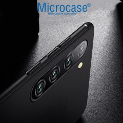 Microcase Realme 6 Pro Elektrocase Serisi Kamera Korumalı Silikon Kılıf - Siyah + Tempered Glass Cam Koruma