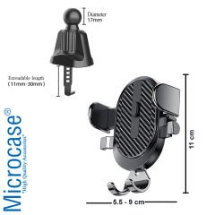 Microcase 360 Derece Dönebilir Araç İçi Izgaralıktan Metal Kelepçeli Telefon Tutucu - AL3733