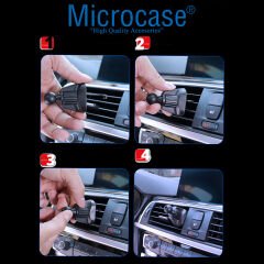 Microcase 360 Derece Dönebilir Araç İçi Izgaralıktan Metal Kelepçeli Telefon Tutucu - AL3733