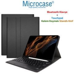 Microcase Samsung Galaxy Tab S8 Ultra X900 14.6 inch Bluetooth Klavye + Touchpad Kalem Koymalı Standlı Kılıf - BKK3