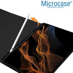 Microcase Samsung Galaxy Tab S8 Ultra X900 14.6 inch Bluetooth Klavye + Touchpad Kalem Koymalı Standlı Kılıf - BKK3