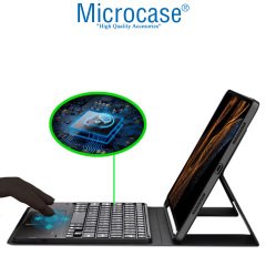 Microcase Samsung Galaxy Tab S8 Ultra X900 14.6 inch Bluetooth Klavye + Touchpad Kalem Koymalı Standlı Kılıf - BKK3